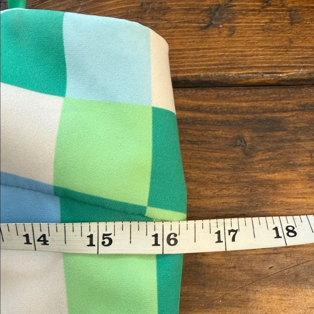 Silka Green and Blue Checkered Mini Dress. Medium. - Picture 10 of 11